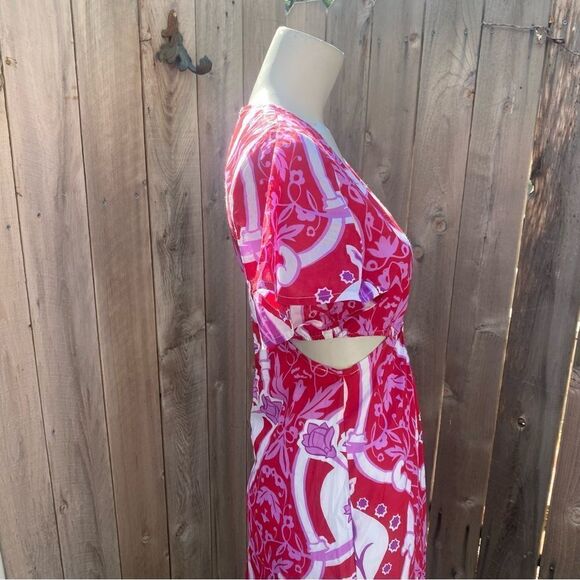 Beyond by Vera 1538 Giselle COMO ROUGE midi dress size XS - Picture 15 of 16